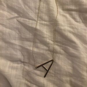 Silver A necklace